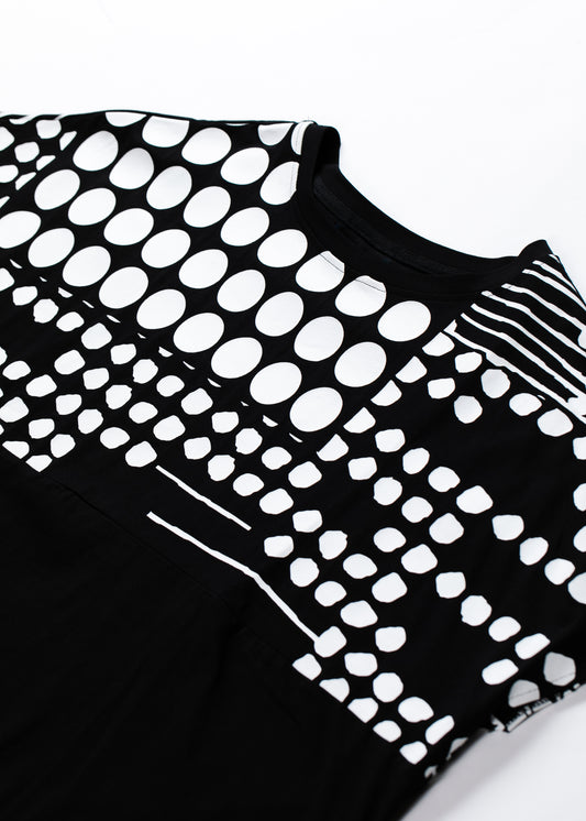 Dot Printed T-Shirt-Blak