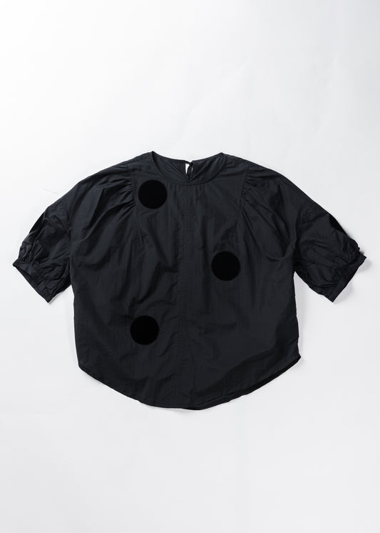 dot patched blouse