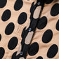 Pleated polka-dot reversible jacquard shirt Black x Beige(reversible design)