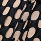 Pleated polka-dot reversible jacquard shirt Black x Beige(reversible design)