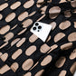 Pleated polka-dot reversible jacquard shirt Black x Beige(reversible design)