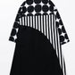 Switching crazy dots patterns shirt dress