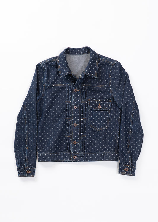 Painted pindots denim jacket