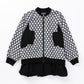 Jacquard bomber Jacket with ruffled on hem