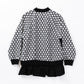 Jacquard bomber Jacket with ruffled on hem