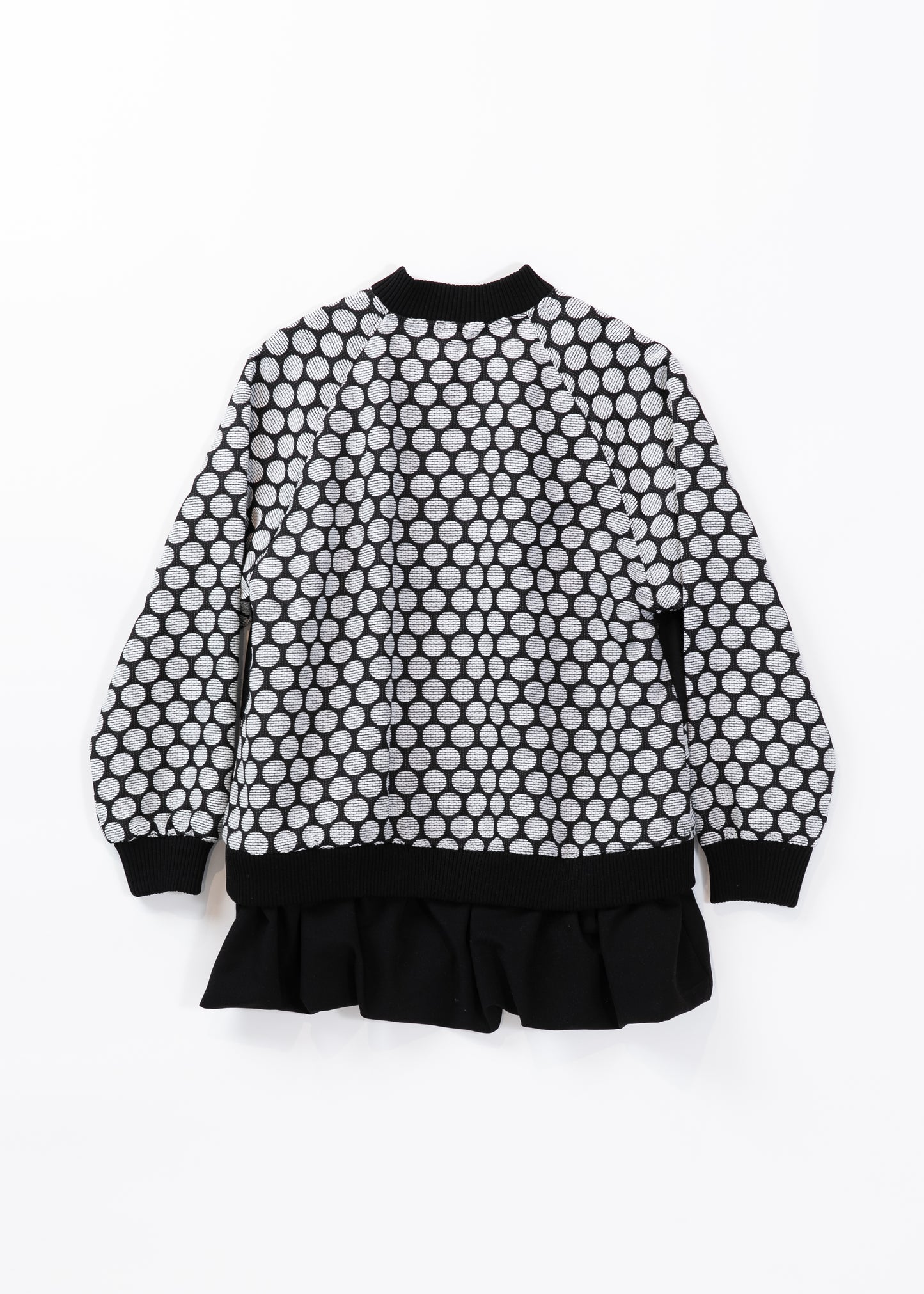 Jacquard bomber Jacket with ruffled on hem