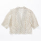 Cropped sleeves blazer with printed dots on lace