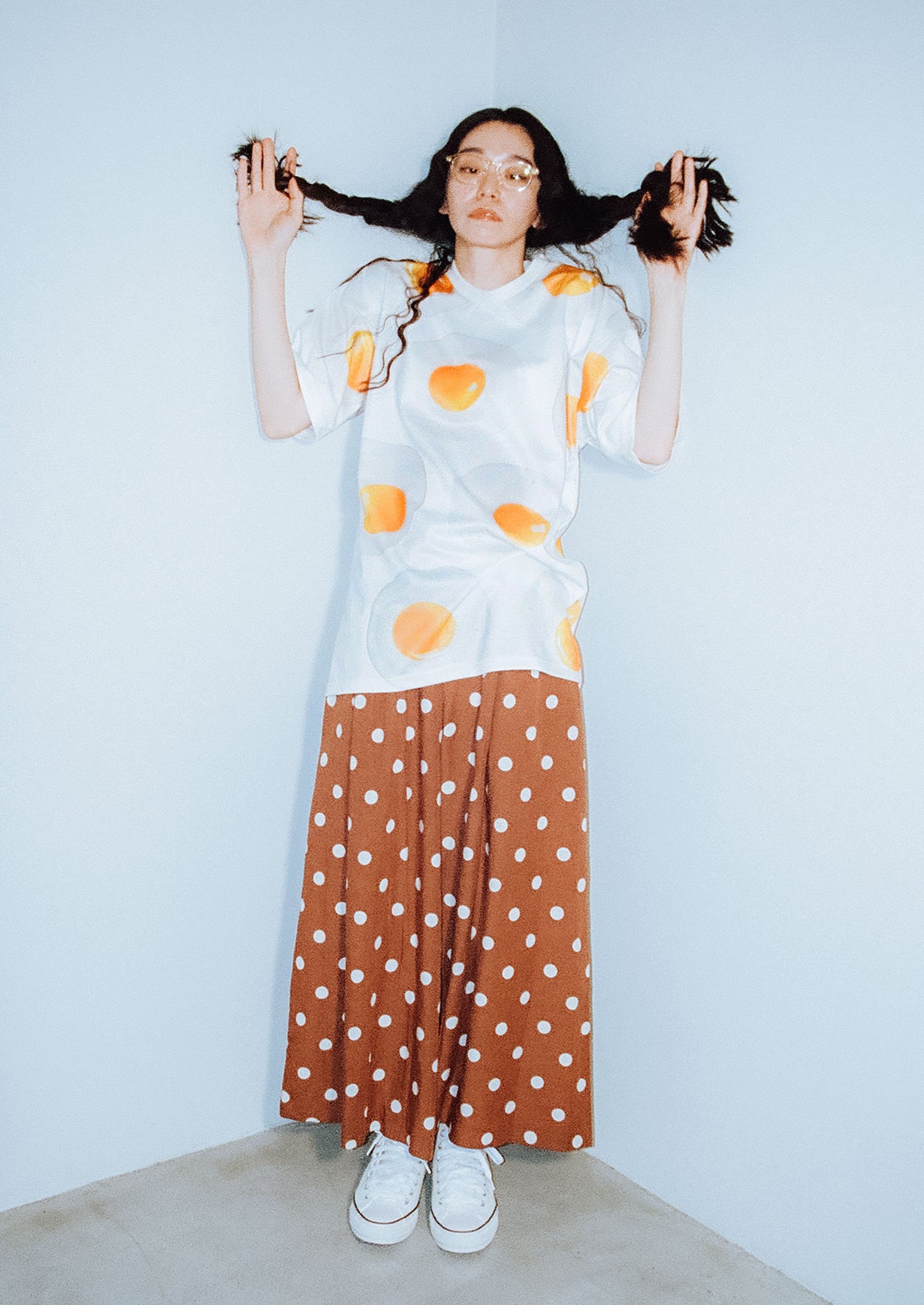 Polka dots wide leg flare pants