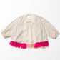Cardigan with bicolor fringe