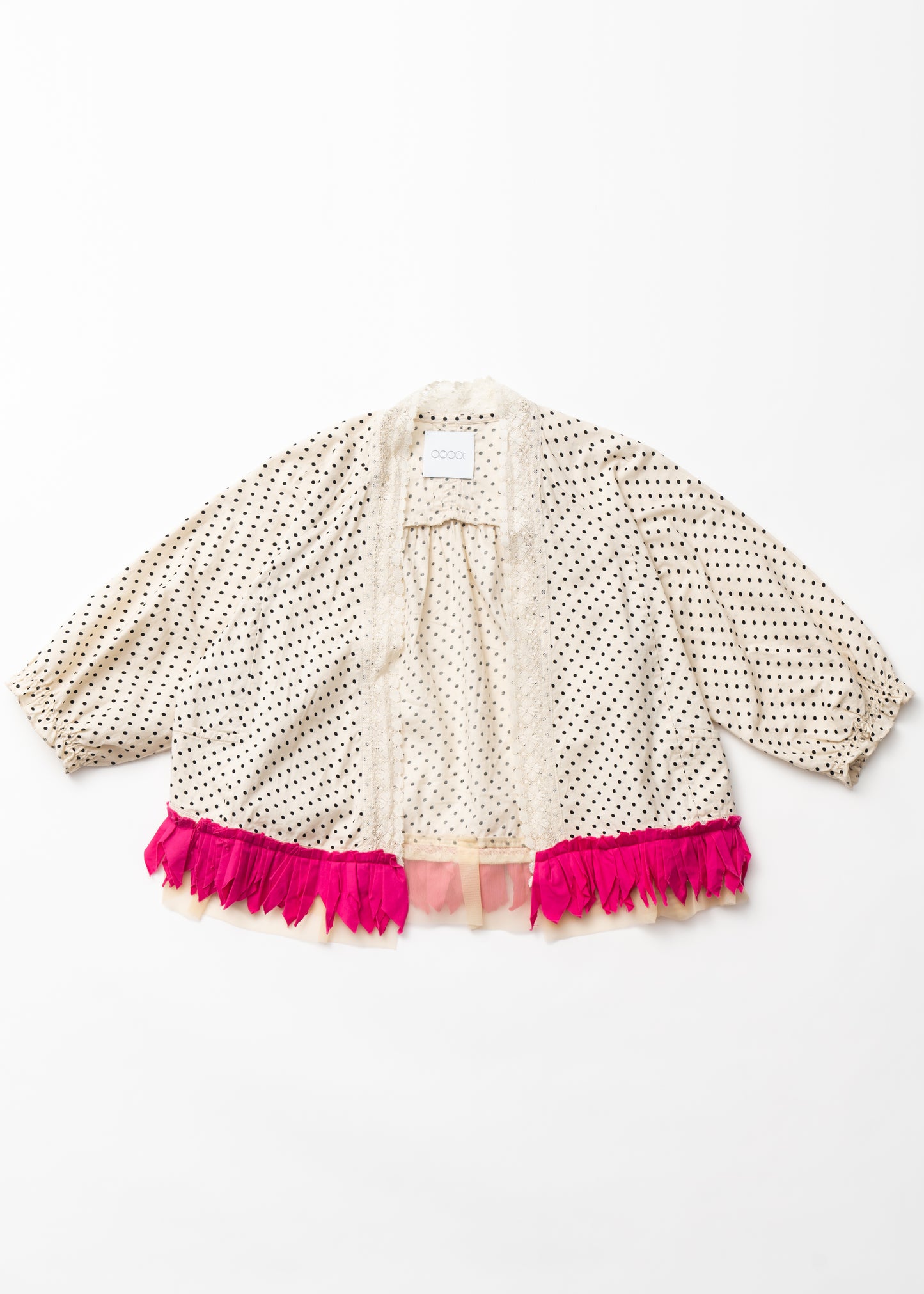 Cardigan with bicolor fringe