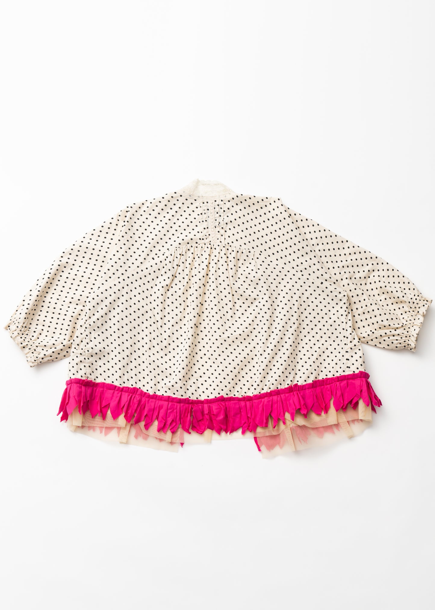 Cardigan with bicolor fringe