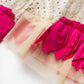 Cardigan with bicolor fringe