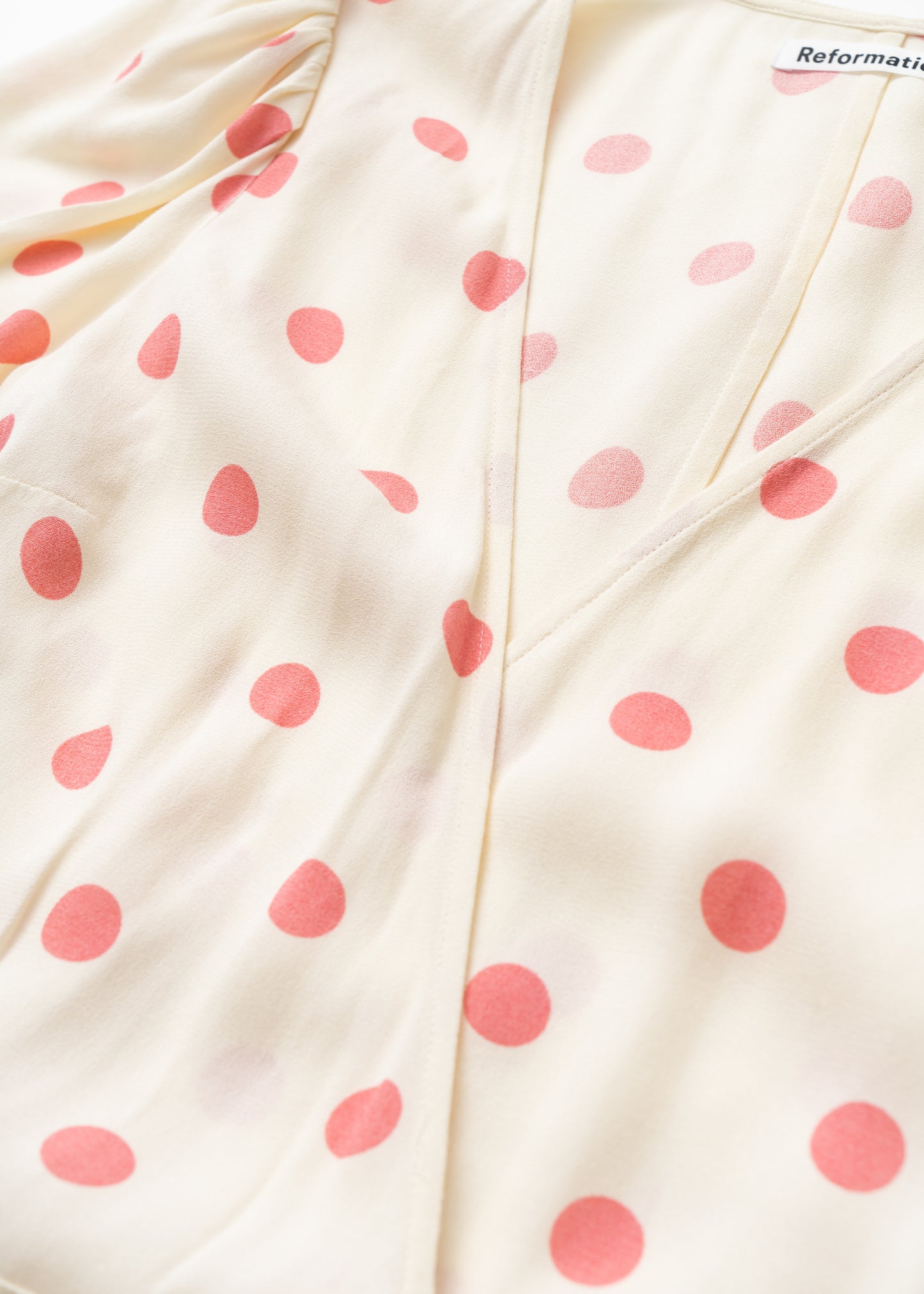 Pink polka dots short wrap dress