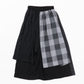 Asymmetrical skirt with different materials