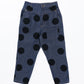 Dots printed denim tapered pants