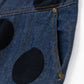 Dots printed denim tapered pants