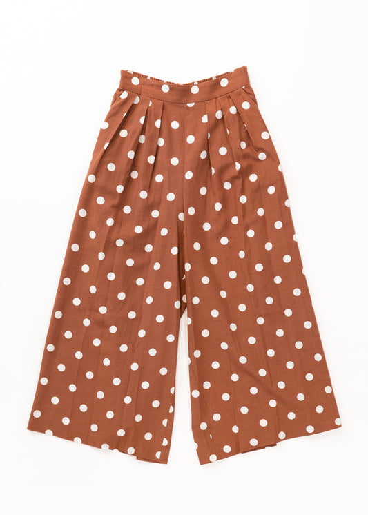 Polka dots wide leg flare pants