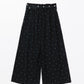 Pindots wide leg pants with polka dots belt