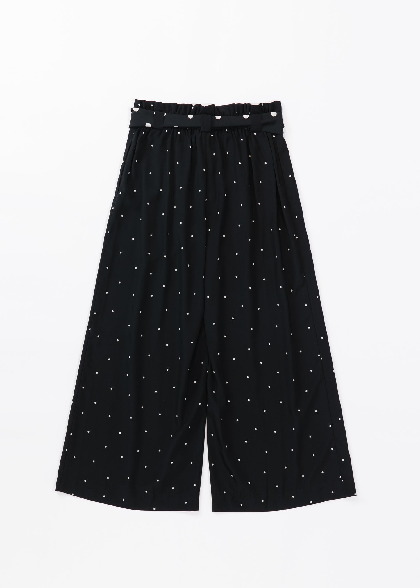 Pindots wide leg pants with polka dots belt