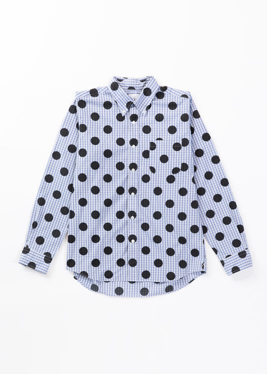 Dots on plaid printed shirt