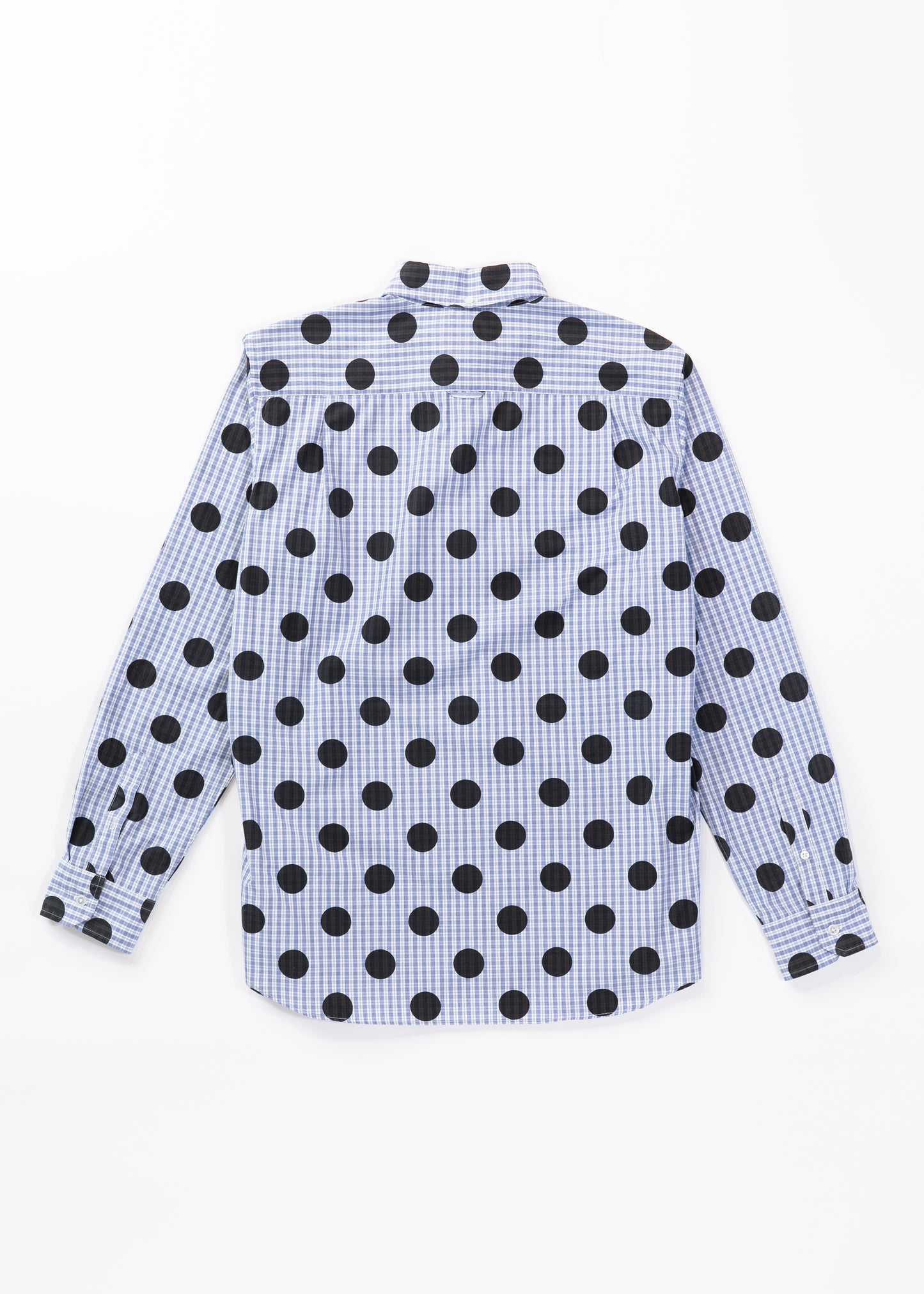 Dots on plaid printed shirt