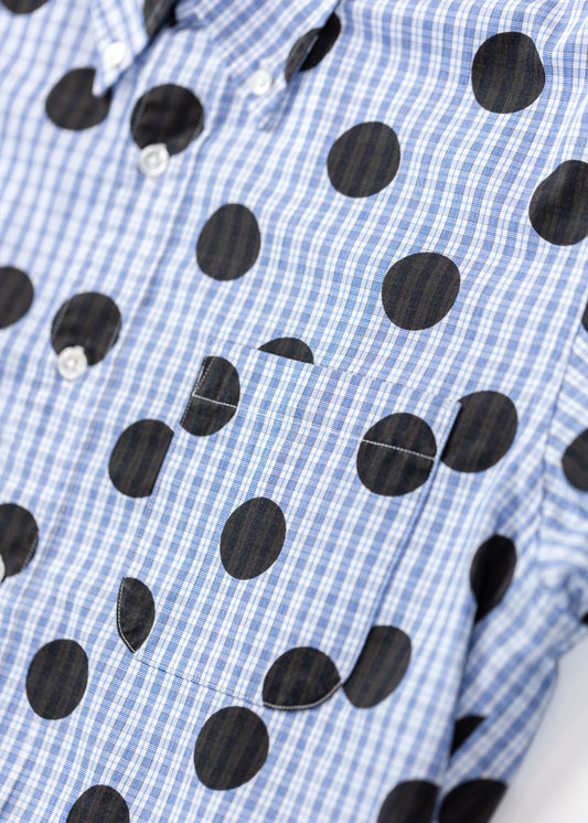 Dots on plaid printed shirt