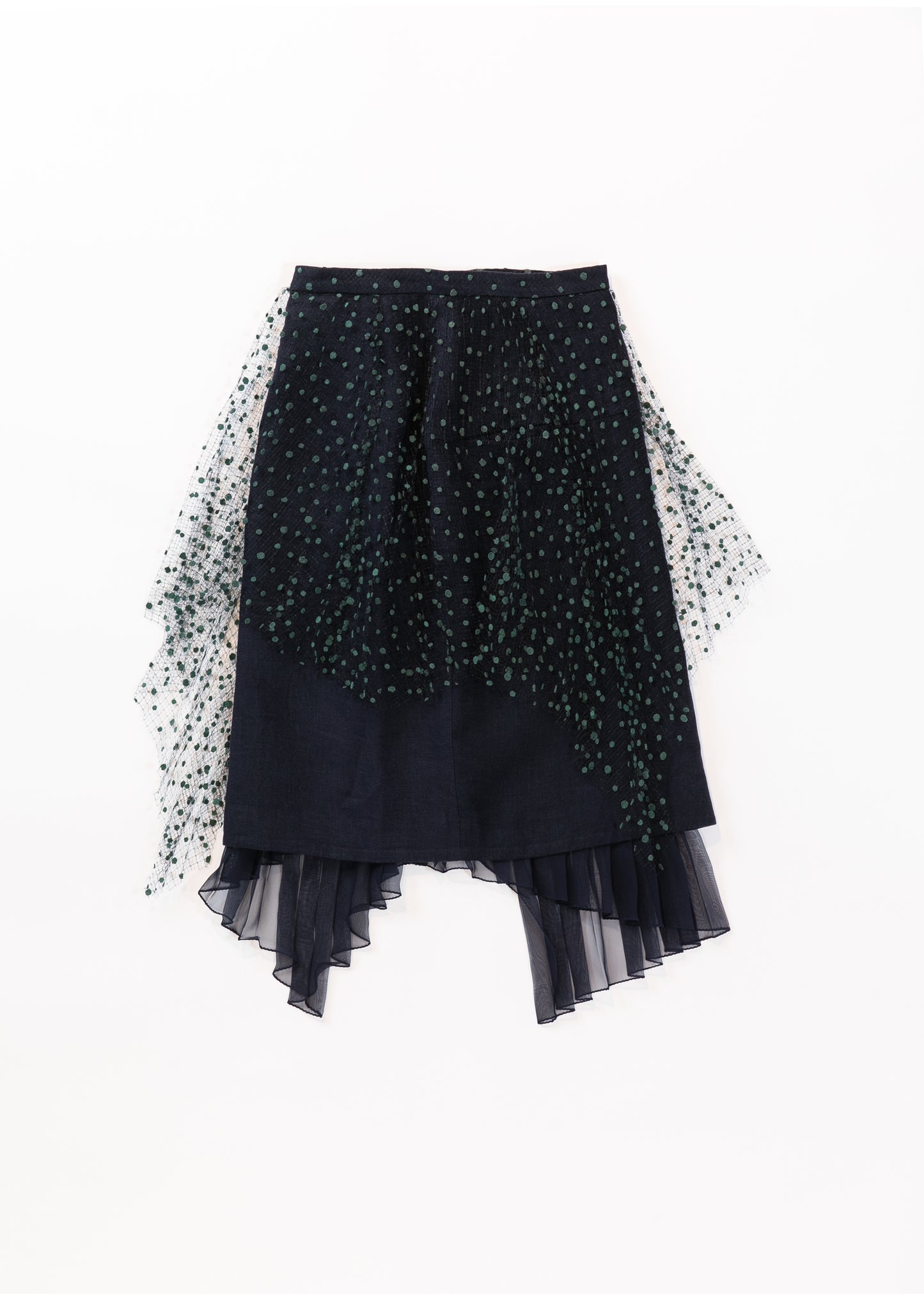 FACETASM / Deformation tulle asymmetric skirt