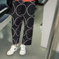 Line dots Wide Pants / BLK 